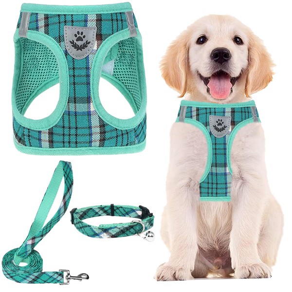 PUPTECK Dog Harness Small Dog with Collar and Lead Set