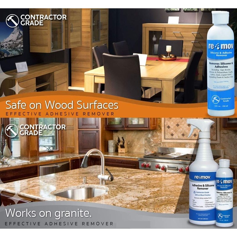 RE-MOV Adhesive & Silicone Remover, Ready-to-Use NON-Solvent Based - Spray