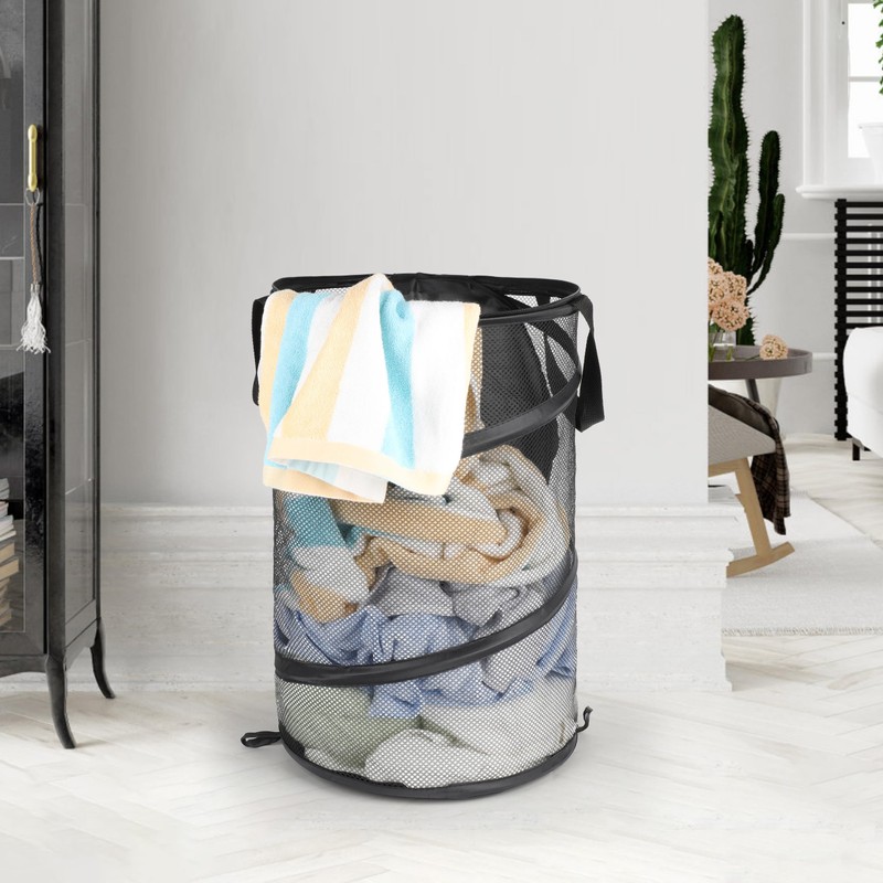 Pop Up Laundry Baskets Foldable, Mesh Washing Baskets for Laundry,Collapsible