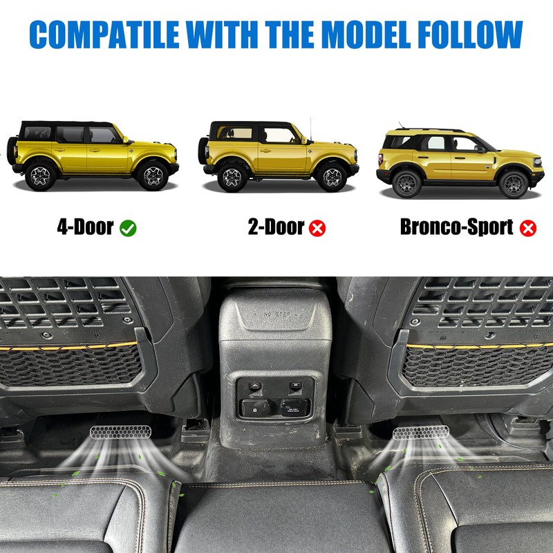 SUNPIE Under Seat Vent Deflectors Compatible with 2021 2022 2023