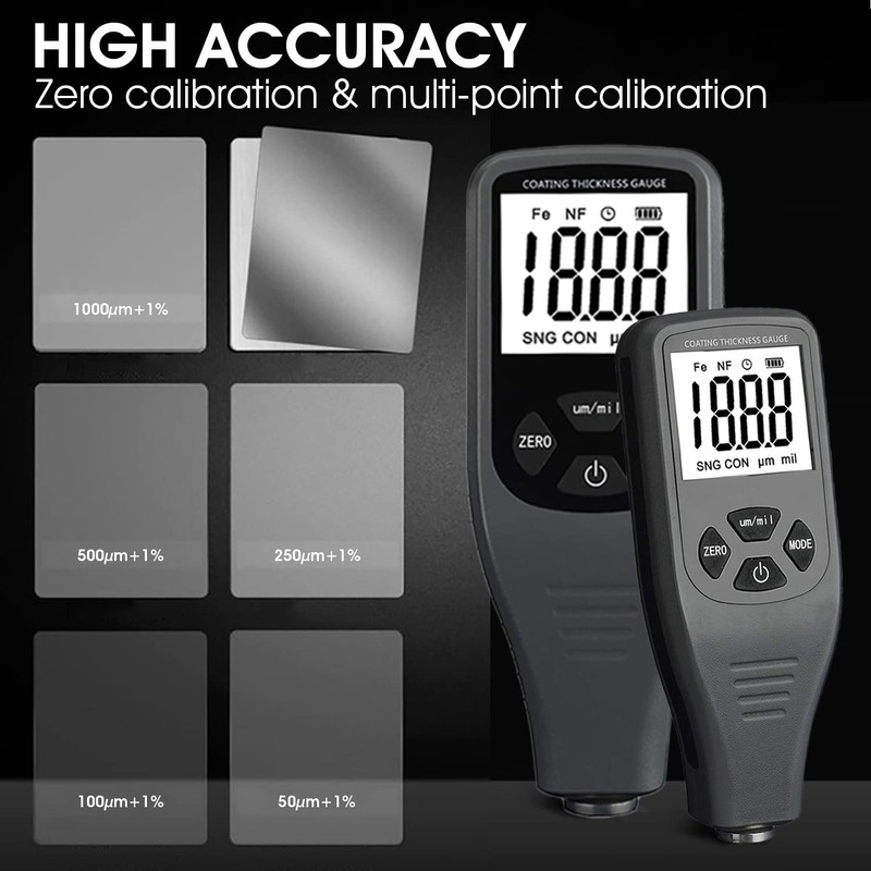 Coating Thickness Gauge Digital Paint Thickness Gauge with Sensor for