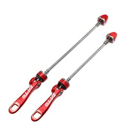 A ABSOPRO Bicycle Quick Release Axle Skewers Front Rear 5.91 Inch 7.48 Inch Red Pack of 2