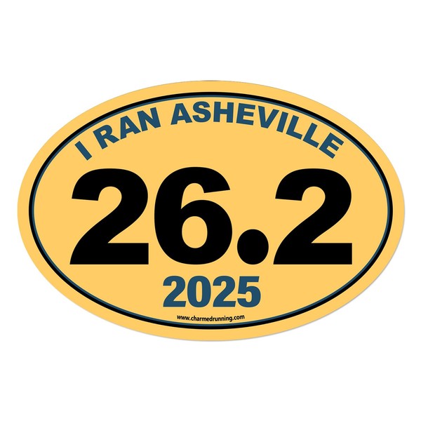 Charmed Running Brand I Ran Asheville Marathon 26.2 Car Magnet