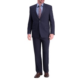 J.M. Haggar Men's Premium Stretch Classic Fit Suit Separates-Pants, Dark Navy-Jacket, 40 Short