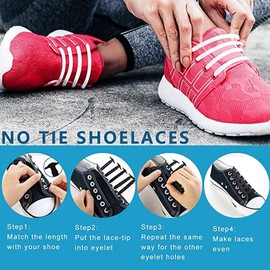 TBONEEY Sin Cordones de Cordones para Adultos, 2 Pares Cordones Elásticos para Zapatillas de Deporte, Atlética de Silicona Elástico, Cordones para Correr de Atletas