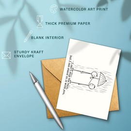 Podagree Encouragement Card for Friends – I Can't Stop The Rain But I Can Stand In It With You Stick Figure Illustration Greeting Card – Supportive Sympathy Card for Loved Ones, Coworkers, Family