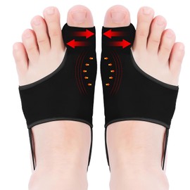 PHIXBEAR 2 Pcs Bunion Corrector for Women Big Toe with 2 Pcs Gel Bunion Toe Separators, Big Toe Straightener for Relief, Comfortable & Breathable for Day/Night