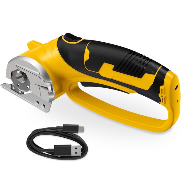 Cordless Electric Scissors, 4V Rechargeable Heavy Duty Rotary Cutter with