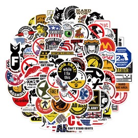 98PCS Funny Hard Hat Stickers,Hilarious Vinyl Decals for Tool Box Water Bottle Construction Hat Helmet Hard Hat Accessories – Ideal for Welder Electrician Mechanic and Blue Collar (Funny Hard Hat)