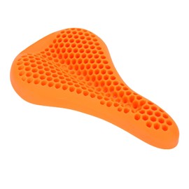 Silicone Bike Seat Cushion for Men Women, Soft Comfortable Honeycomb Anti Slip Bike Seat Cover Road Saddles Kushion for Outdoor or Indoor, 11.4 * 7.5in (Orange)
