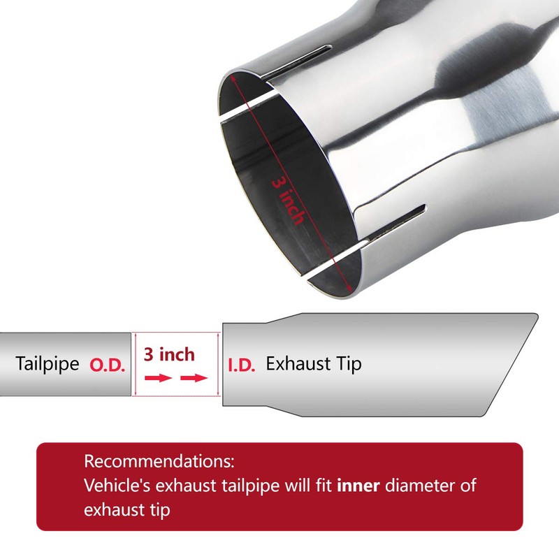 LCGP 3 Inch Inlet Exhaust tip 4" Inch Outlet 12"