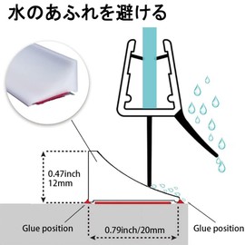 Skimmer Washbasin Gap Guard, L-Shaped, Foldable, Shower Barrier, Water Blocking, Splash-Prevention, Cleaning, Dust, Fall Prevention, Vanity Basin, Side, Gap, Bathroom, Water Barrier, Sealing Strip, Bathroom, Kitchen, 16.4 ft (5 m)