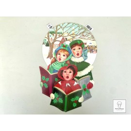 Large Christmas Carolers Christmas Die Cut / Dual-Sided / Vintage /Artfaire Co.