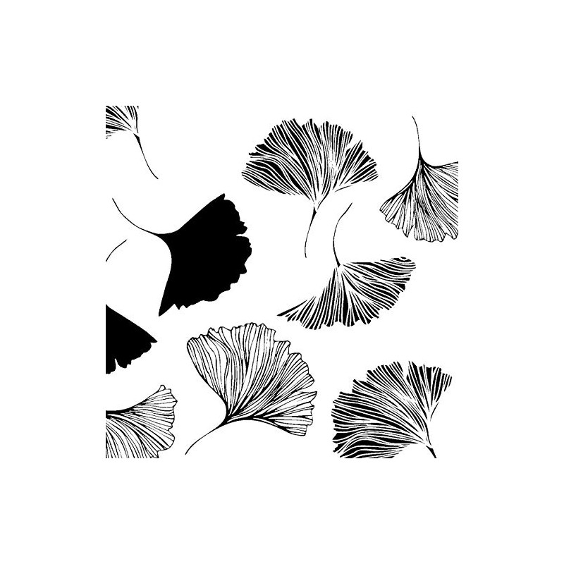 Tischdeko Cocktail Ginkgo Napkins Black White Tree Pack of 20
