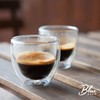 BLUE BREW 2.5oz Expresso Shots Cup, Double-Walled Insulated Glass Coffee