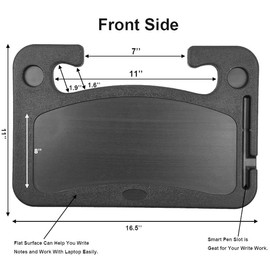 LoyaGour Steering Wheel Tray,Car Table Food Trays for Eating,Laptop Mount,Cars Desk for Driver,Fit Most Auto Vehicle Steering Wheels (Black, Medium)