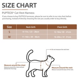 PUPTECK Cat Harness and Leash Set Escape Proof, Reflective Adjustable Soft Mesh Kitten Vest Harness for Walking Travel, Black, S