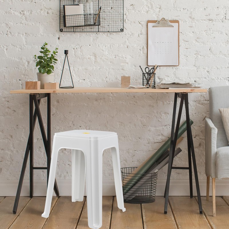 Kekow 12-Pack 18.7 inch Height Home Plastic Stool, Square Portable