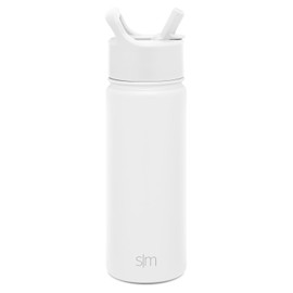 Simple Modern Water Bottle with Straw, Handle, and Chug Lid Vacuum Insulated Stainless Steel Metal Thermos Bottles | Large Leak Proof BPA-Free Flask for Gym | Summit Collection | 40oz, Winter White