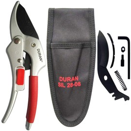 DURAN - Rolling Cut Roller Secateurs Set - Replacement Blade and Spring - Gardener Scissors with Carry Bag - PP Plastic Anvil Protection - Mounting Accessories