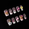 Handmade Press On Nails French Leopard Medium Square Fake Nails