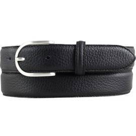 BELTINGER Ladies Italian Belt 30mm Wide Ladies Chino Belt Trouser Belt Textured Leather Buckle Silver, black, silver
