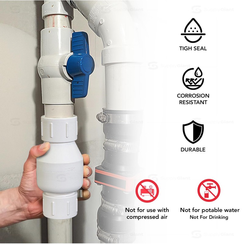 Midline Valve 4I2U112 PVC Inline Check Valve for Backflow Prevention