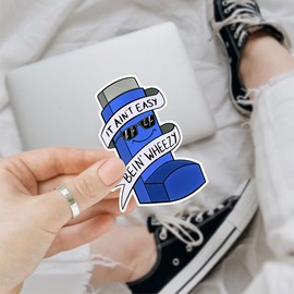 3 Pcs It Ain't Easy Being' Wheezy Sticker Funny Inhaler Allergy it Ain't Easy Being Wheezy Inhaler Holder Stickers it Aint Easy Being Wheezy Stickers for Laptop watter Bottle Phone Helmet Gifts 3"