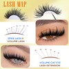 Focipeysa Lash Clusters with Spikes Kit Wispy Eyelash Extensions Kit