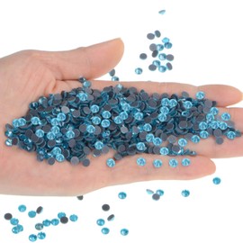 QOGIR 3000 Pieces SS16 Aquamarine Hotfix Rhinestones for Crafts Clothes Nail Art Diamantes Flatback 4mm Glass Gems Rhinestone