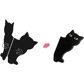 Black Cat Bookmarks, 6Pcs Magnetic Bookmarks, Cute Cat Book Mark Clips Set, Book Markers for Cat Lover Gifts Magnetic Book Page Clips Kawaii Bookmark