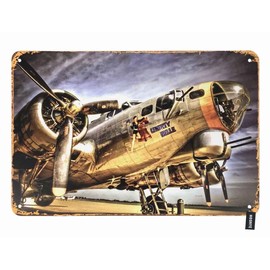 HOSNYE Transport Aircraft Tin Sign Vintage Metal Tin Signs for Men Women Wall Art Decor for Home Bars Clubs Cafes 8x12 Inch
