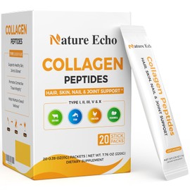 Nature Echo Collagen Peptides Powder Packets - Unflavored 20 Count