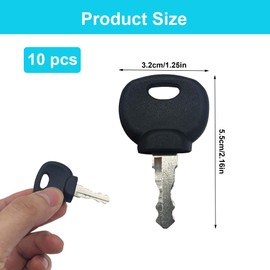 TUKEVA Pack of 10 Ignition Keys 14607 Universal Construction Machinery Key Replacement Ignition Key Kit Ignition Key for Construction Machinery Forklift Ignition Key for 14607 Key Wheel Loader (14607)