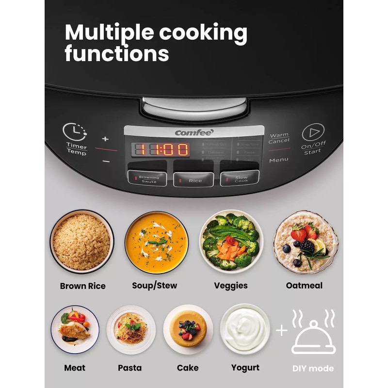 Comfeé COMFEE' Rice Cooker, Japanese Large Rice Cooker with Fuzzy