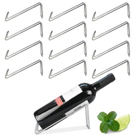 SuproBarware Wine Rack - Stainless Steel Single Wine Bottle Holder Set of 12, Stylish Wine Bottle Organizer Great for Wine Lovers, Countertop Liquor Bottle Stand Wine Organizer Rack for Dining Table