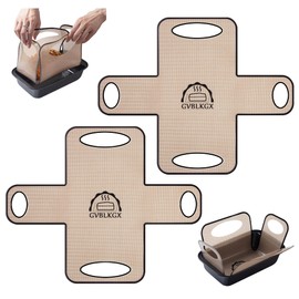 GVBLKGX 2-Pack Reusable Silicone Bread Loaf Pan Liners Fits 9x5 Inch & 1.5lb Loaf Pans, Nonstick, Food-Grade Baking Liner with 4 Handles, Easy Clean