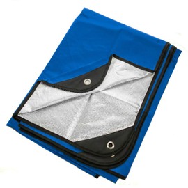 Arcturus Insulated Tarp | Reusable Heavy Duty Thermal Survival Blanket – 60 x 82 in, Reflects 90% Body Heat, Waterproof, Windproof, 3-Layer Design, Reinforced Grommets, Blue