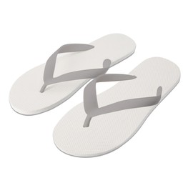 FRANZ MENSCH Hygostar Women's Flip Flops, White/Grey, L: 26 cm, W: 10.3 cm, H: 1 cm, Hotel Flip Flops, Disposable Shoes, Guest Shoes, Bathing Shoes, Disposable Flip-Flip Slippers, Pack of 50