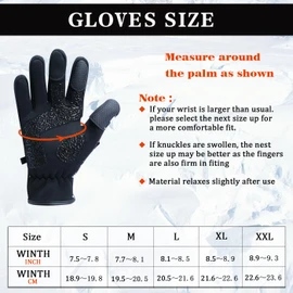 Drasry Neoprene Ice Fishing Gloves Touchscreen 3 Cut Fingers Warm Cold Weather Suitable for Men and Women Fly Fishing Photography Motorcycle Running Shooting (Black/White XXL)