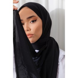 Silk Home Scarf, Hijab, Headwear, Headscarf, Perfect for Everyday Wear, black