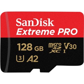 microSDXC 128GB SanDisk SanDisk SDSQXCD-128G-GN6MA Extreme PRO R:200MB/s W: 90MB/s UHS-I U3 V30 4K Ultra HD A2 Compatible with SD Adapter Included