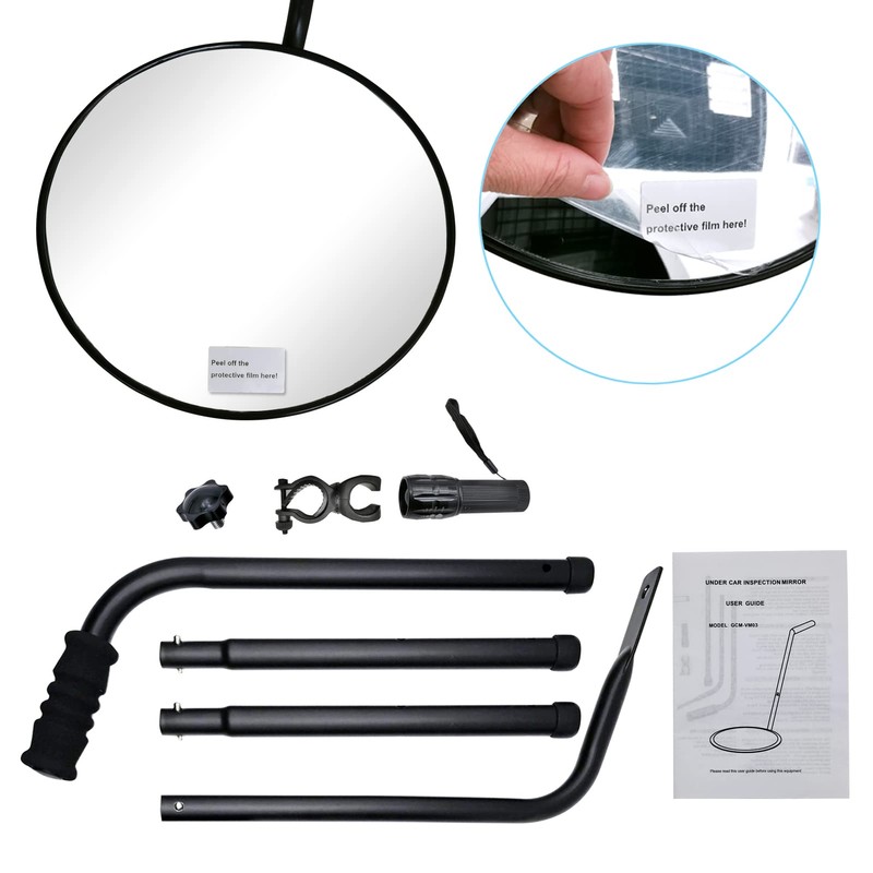 Under Vehicle Inspection Mirror - 12 Inch Convex Search Mirror