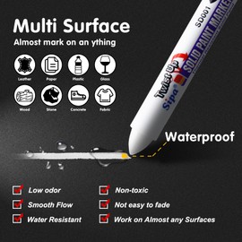 Sipa 12 Pack Permanent Solid Paint Markers, Waterproof Weather Resistant Twist Long-Lasting Paint Pens for Window, Wood,Metal and Glass Rubber Marker, Gifts for Construction, HVAC or Plumbing(White)