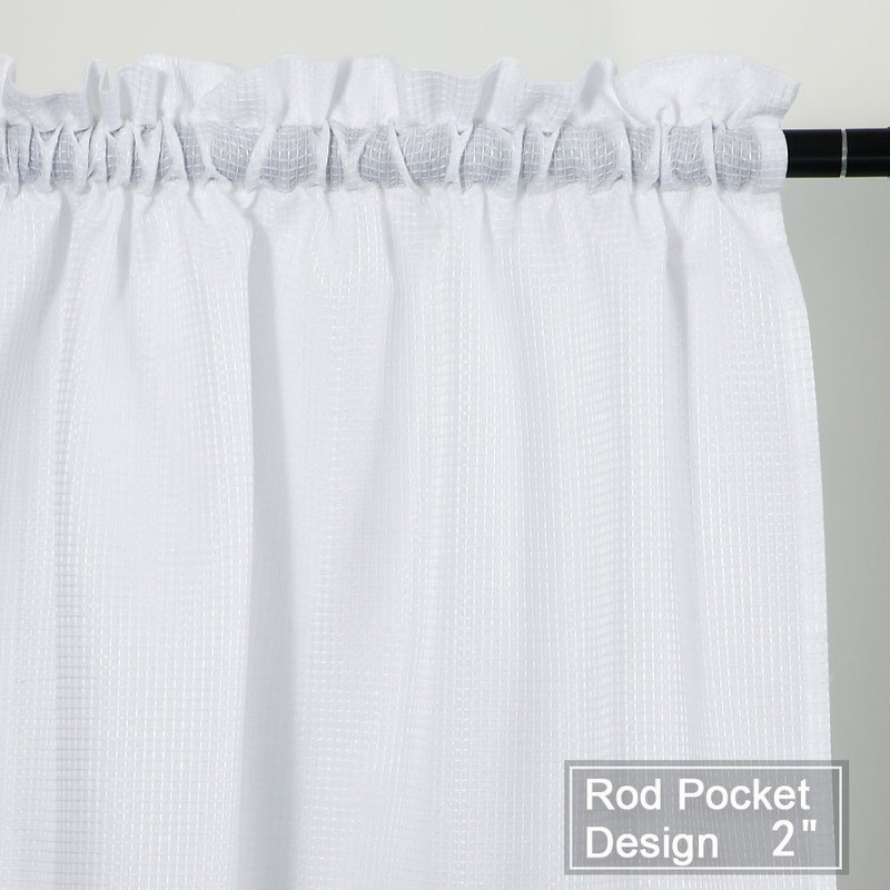 NANAN Curtain Valance,Waffle Weave Waterproof Window Valance for Bathroom,Rod Pocket