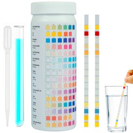 FUYGRCJ 16 in 1 Water Testing Kit for Drink Water Accurate Water Test Strips Water Quality Measurement Strips Kits for Hardness pH Lead Mercury Copper and More(100 Pieces/Tube)