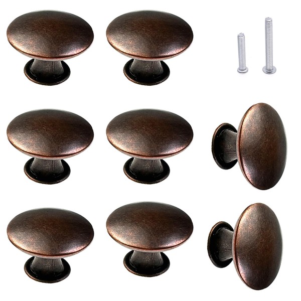 M MIMHOOY 8 Pack Cabinet Knobs Red Bronze Knobs for
