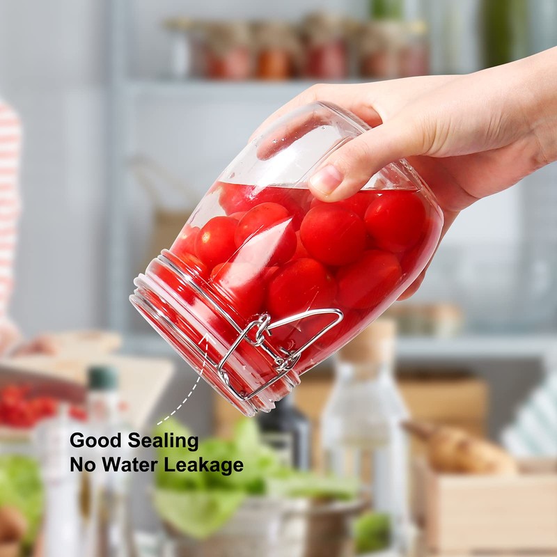 Betrome 25 oz 6 Pack Clear Glass Jars With Airtight