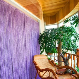 John Aird Jazz Glitter String Curtain Panel (Lilac)