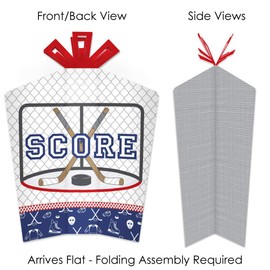 Big Dot of Happiness Shoots and Scores - Hockey - Table Decorations - Baby Shower or Birthday Party Fold and Flare Centerpieces - 10 Count